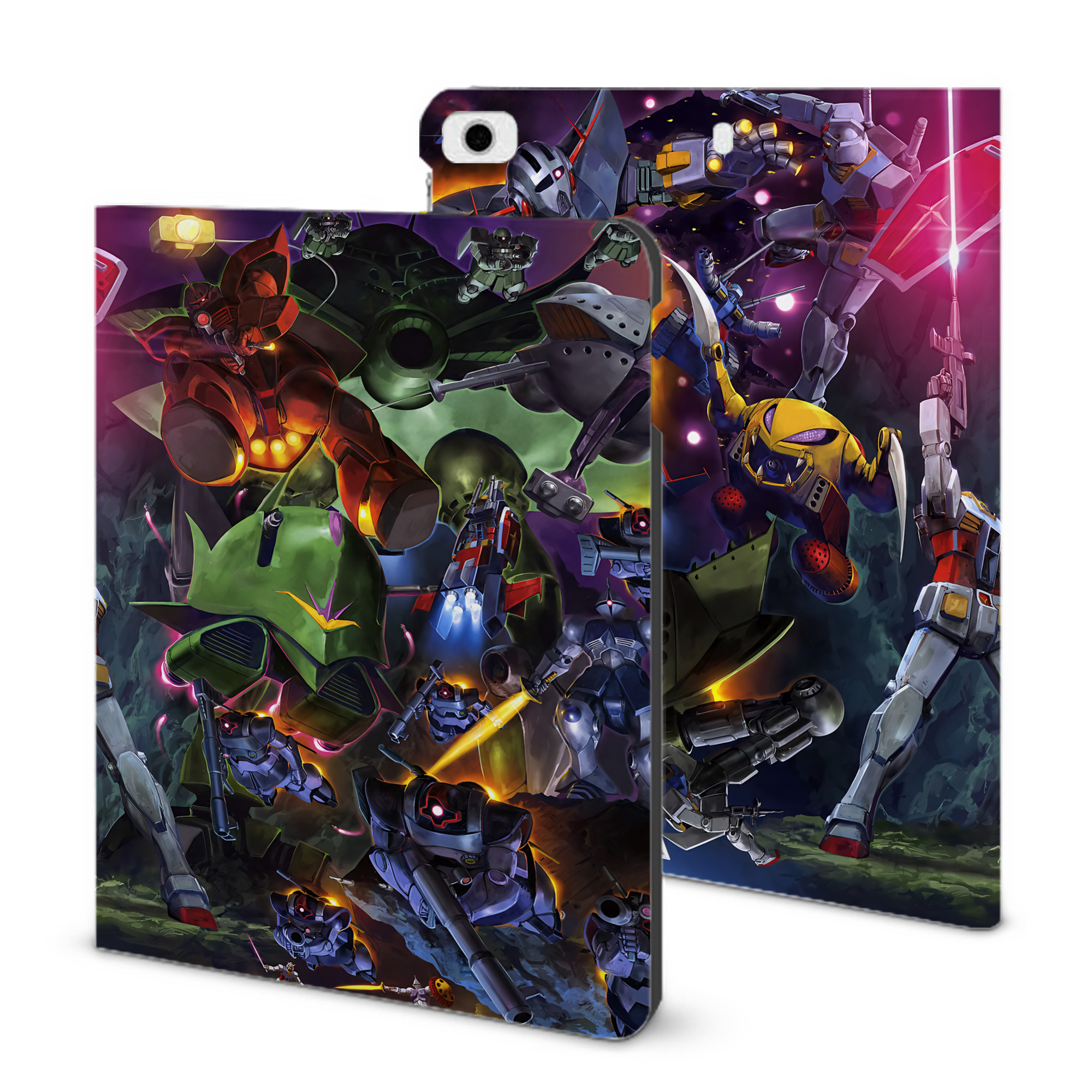 （画像用） 機動戦士ガンダム Mobile Suit Gundam IPad ケース ブック型 PUレザー TPU 耐衝撃 軽量 薄型 ペン収納なし 全面保護 IPad 各モデル対応